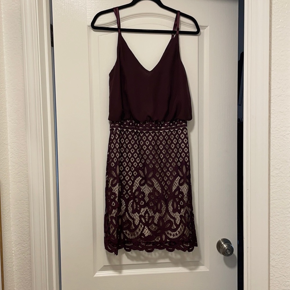 Francesca’s Burgundy/Purple lace Dress